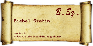 Biebel Szabin névjegykártya